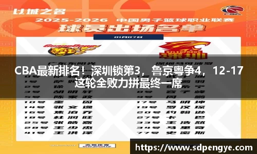 CBA最新排名！深圳锁第3，鲁京粤争4，12-17这轮全败力拼最终一席